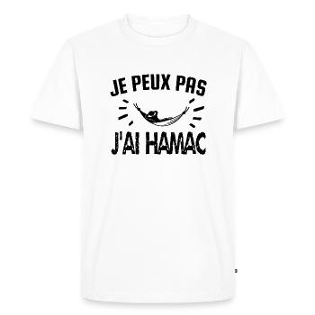 je peux pas j'ai hamac - T-shirt Premium bio Homme - blanc - Devant - Nico (187cm)
