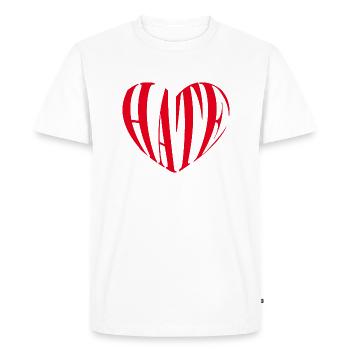 Heart Hate Anti Valentine’s Day Humour Single - T-shirt Premium bio Homme - blanc - Devant - Nico (187cm)