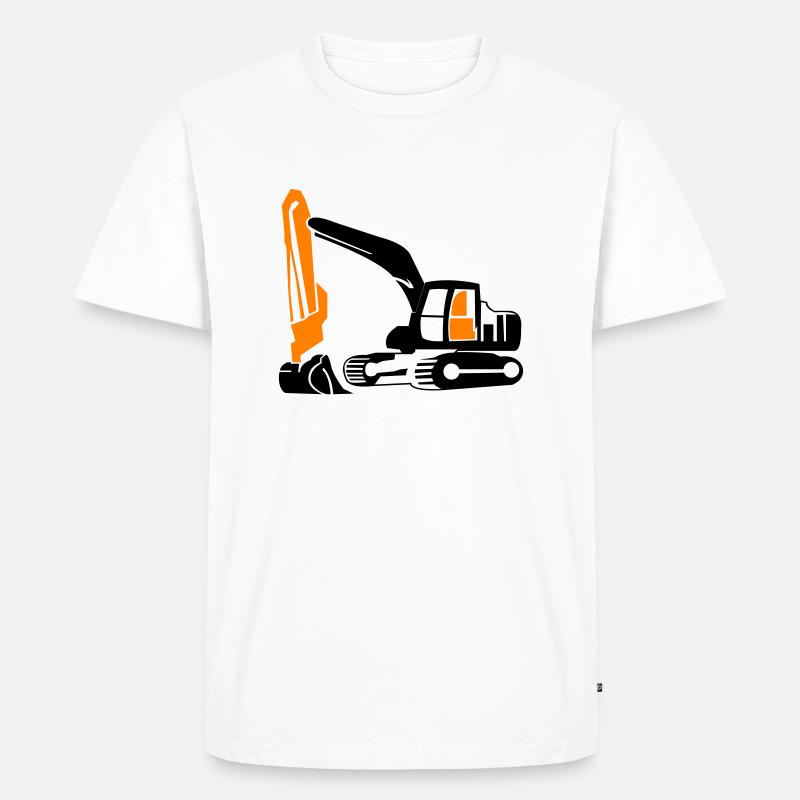 Bagger - Männer Premium Bio T-Shirt - Weiß