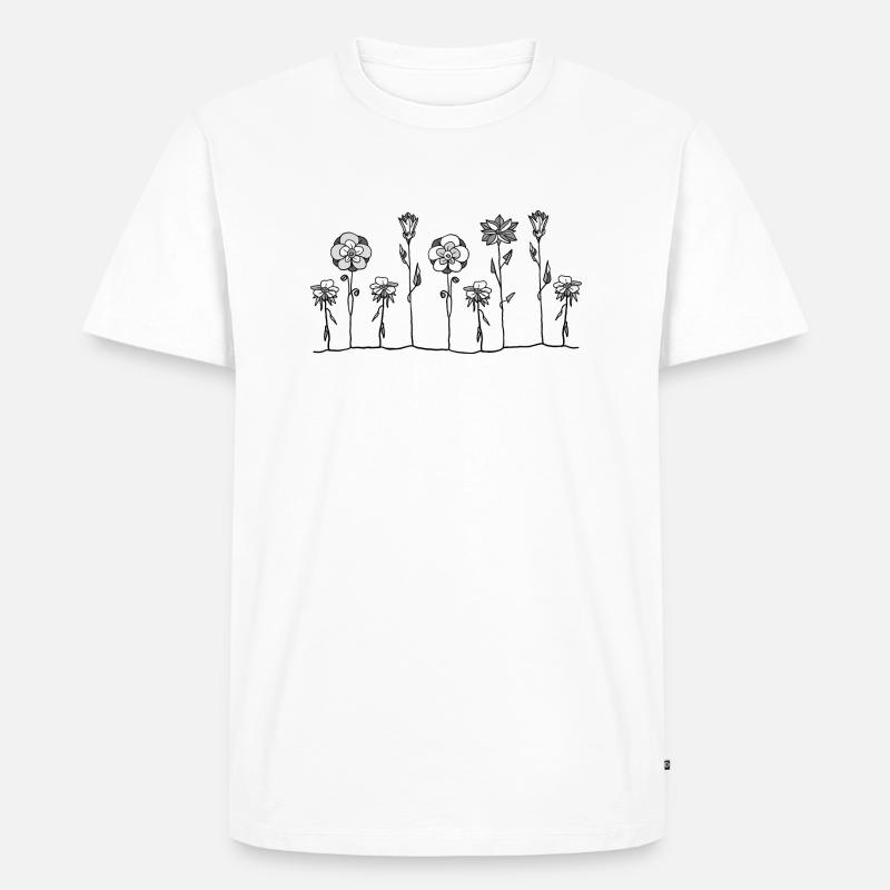 Blumen - Männer Premium Bio T-Shirt - Weiß