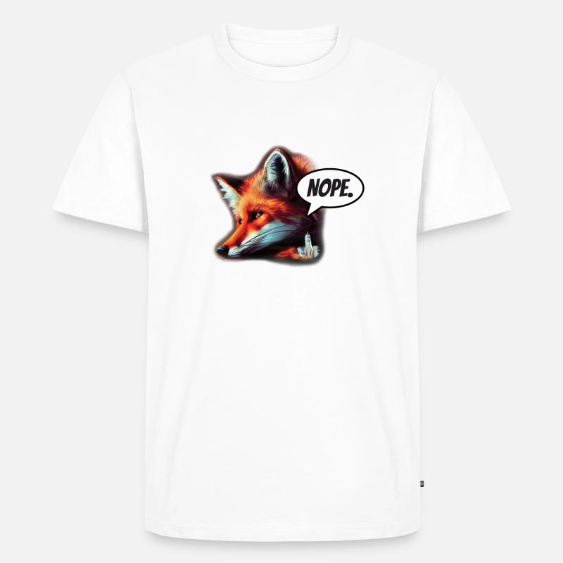 Fuchs Nope - Männer Premium Bio T-Shirt - Weiß