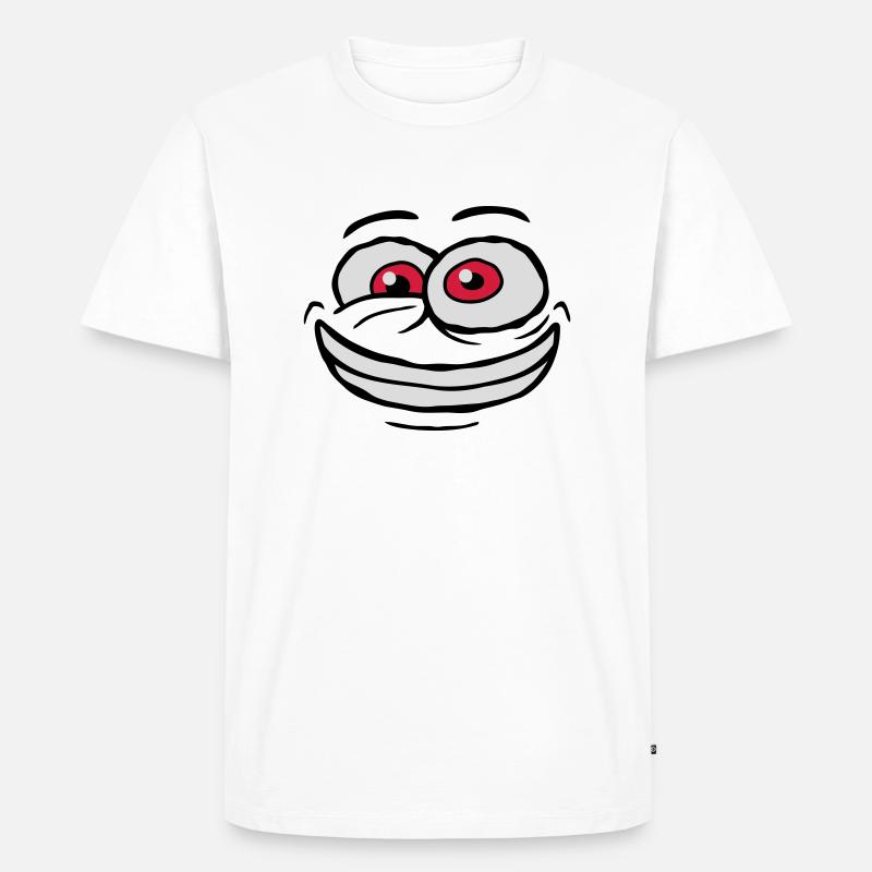 Crazy Comic Face Design - T-shirt Premium bio Homme - blanc