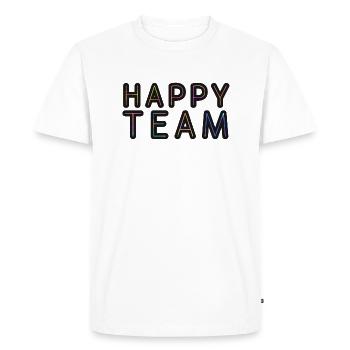 Happy Team, Team Player & Team Building - Men's Premium Organic T-Shirt - white - Front - Nico (187cm)