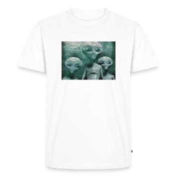 Aliens in the Mist - Men's Premium Organic T-Shirt - white - Front - Nico (187cm)