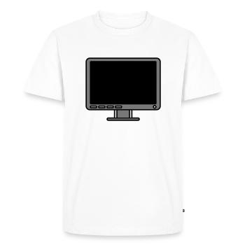 Icône Logo Écran d’ordinateur - T-shirt Premium bio Homme - blanc - Devant - Nico (187cm)