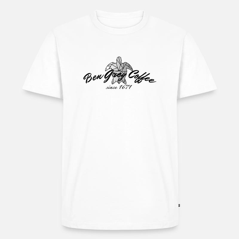 Ben Grey Coffee - Männer Premium Bio T-Shirt - Weiß