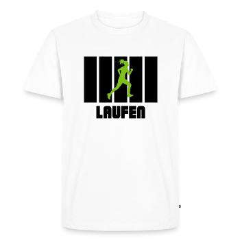 Vélo Courir Marathon Triathlon Vélo - T-shirt Premium bio Homme - blanc - Devant - Nico (187cm)