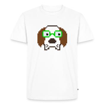 Chien avec des lunettes - T-shirt Premium bio Homme - blanc - Devant - Nico (187cm)