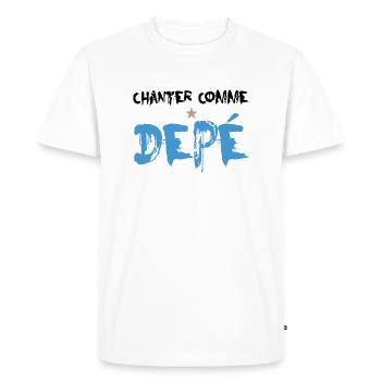 Chanter comme depé ! - T-shirt Premium bio Homme - blanc - Devant - Nico (187cm)