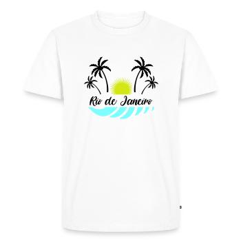 Rio de Janeiro - T-shirt Premium bio Homme - blanc - Devant - Nico (187cm)