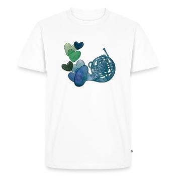 Corne française bleue - T-shirt Premium bio Homme - blanc - Devant - Nico (187cm)