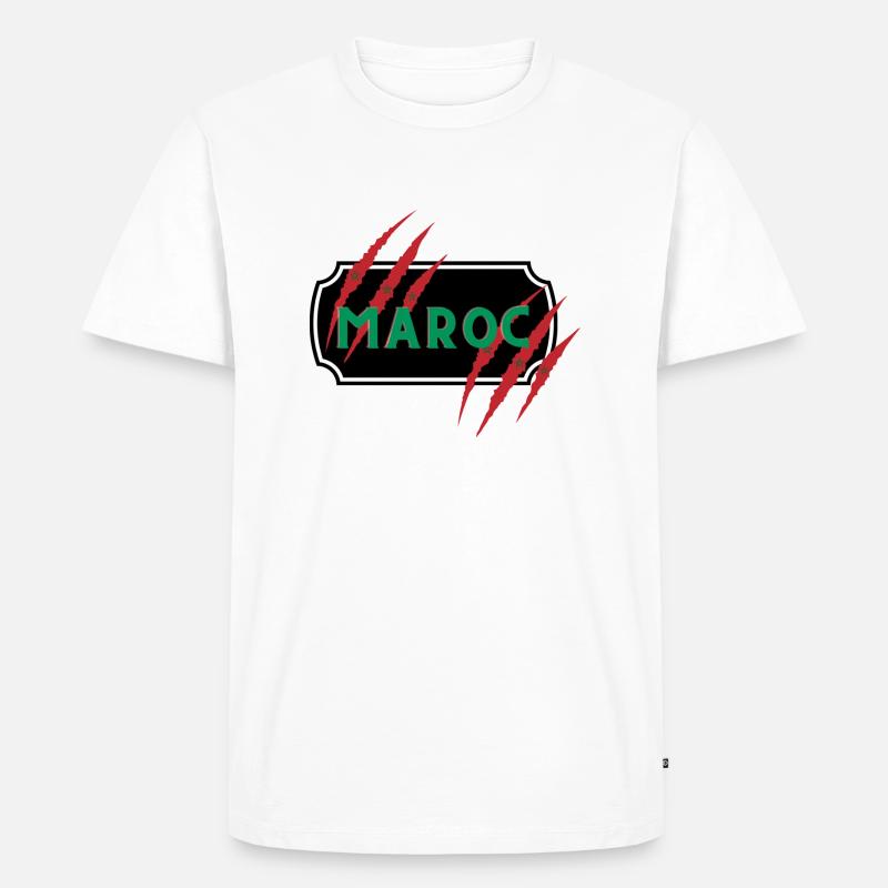 Maroc Patch mit Kratzer - Männer Premium Bio T-Shirt - Weiß