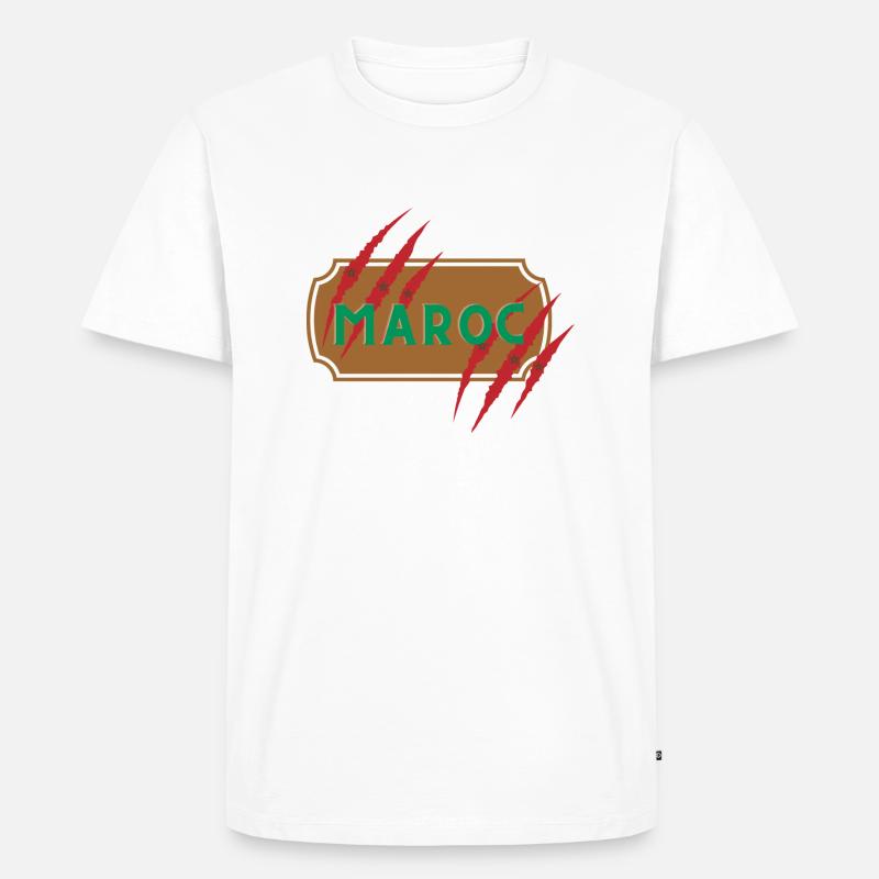Maroc Patch mit Kratzer - Männer Premium Bio T-Shirt - Weiß