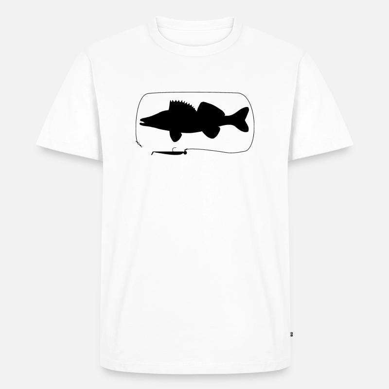 zander mit Gummifisch - Männer Premium Bio T-Shirt - Weiß