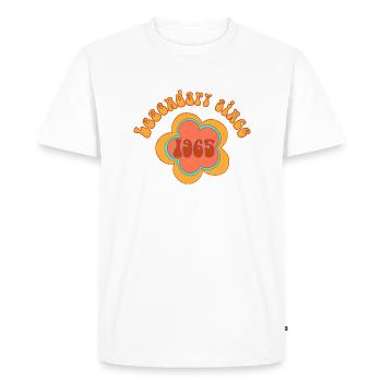 Légendaire depuis 1965 Anniversaire Fleur Rétro - T-shirt Premium bio Homme - blanc - Devant - Nico (187cm)