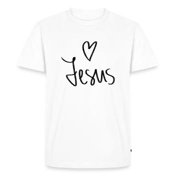 Coeur de Jésus - T-shirt Premium bio Homme - blanc - Devant - Nico (187cm)