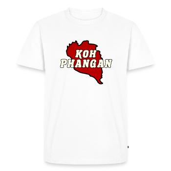 Carte de l’île de Koh Phangan Rouge - T-shirt Premium bio Homme - blanc - Devant - Nico (187cm)