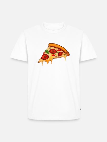 Pizzastück - Männer Premium Bio T-Shirt - Weiß