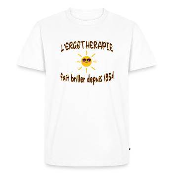 L'ergothérapie fait briller - T-shirt Premium bio Homme - blanc - Devant - Nico (187cm)