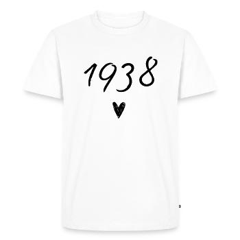 1938 Heart Birthday - Men's Premium Organic T-Shirt - white - Front - Nico (187cm)