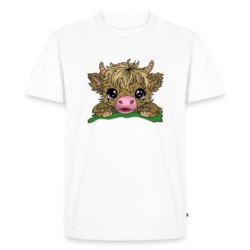 Petite Vache - T-shirt Premium bio Homme - blanc - Devant - Nico (187cm)
