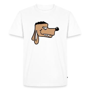 Chien Visage Méchant Dangereux Dents Monstre - T-shirt Premium bio Homme - blanc - Devant - Nico (187cm)