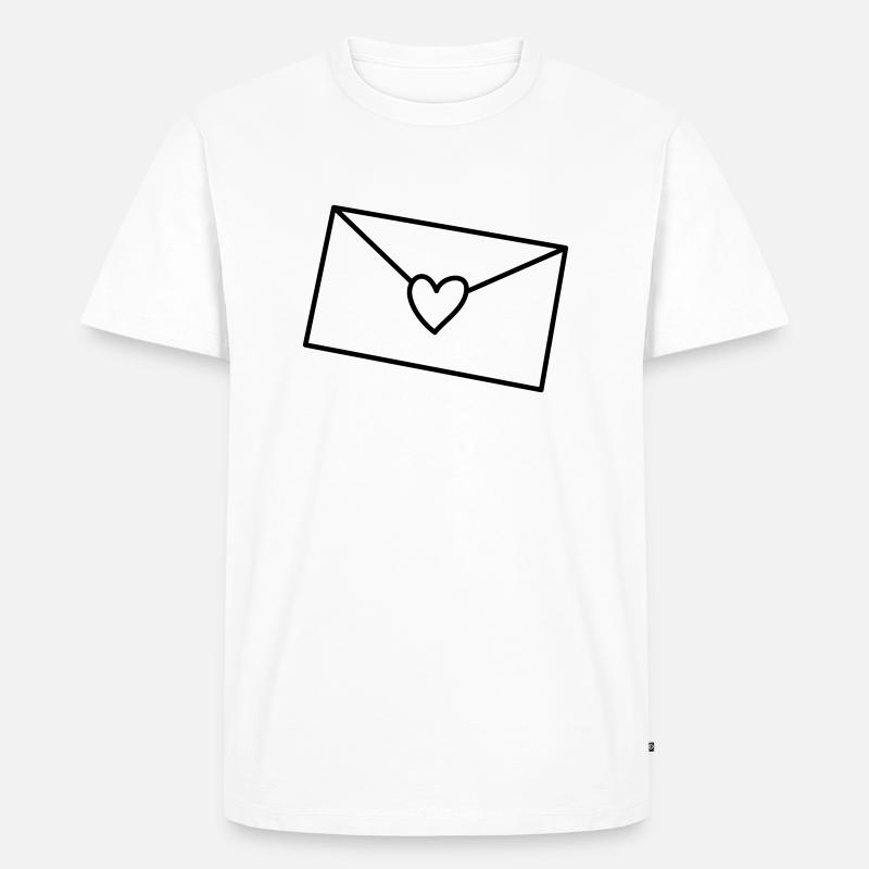 Brief Herz - Männer Premium Bio T-Shirt - Weiß