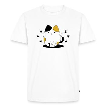 Chat mignon - T-shirt Premium bio Homme - blanc - Devant - Nico (187cm)