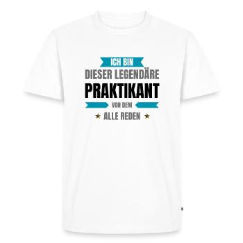 Legendary Intern - Men's Premium Organic T-Shirt - white - Front - Nico (187cm)