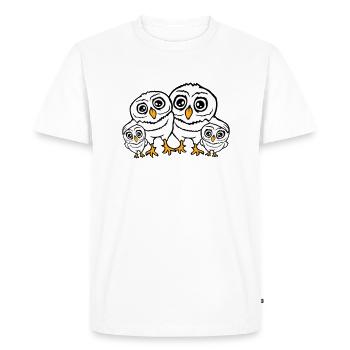 4 Owls Dad Mom Child Baby Family Mother Father - Men's Premium Organic T-Shirt - white - Front - Nico (187cm)