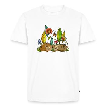 Chats - T-shirt Premium bio Homme - blanc - Devant - Nico (187cm)