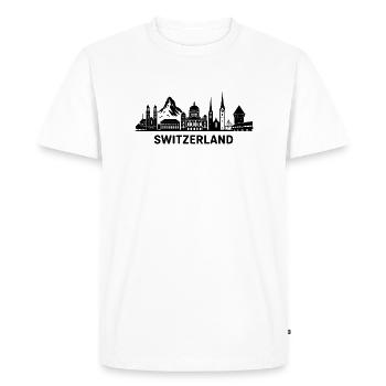 Skyline Suisse - T-shirt Premium bio Homme - blanc - Devant - Nico (187cm)