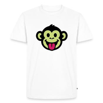 Monkey Funny Comic - Men's Premium Organic T-Shirt - white - Front - Nico (187cm)