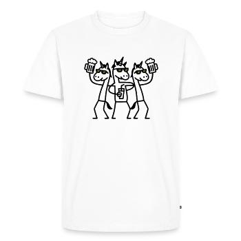 Unicorn Beer Crew - T-shirt Premium bio Homme - blanc - Devant - Nico (187cm)