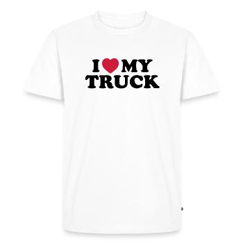 I love my truck - T-shirt Premium bio Homme - blanc - Devant - Nico (187cm)