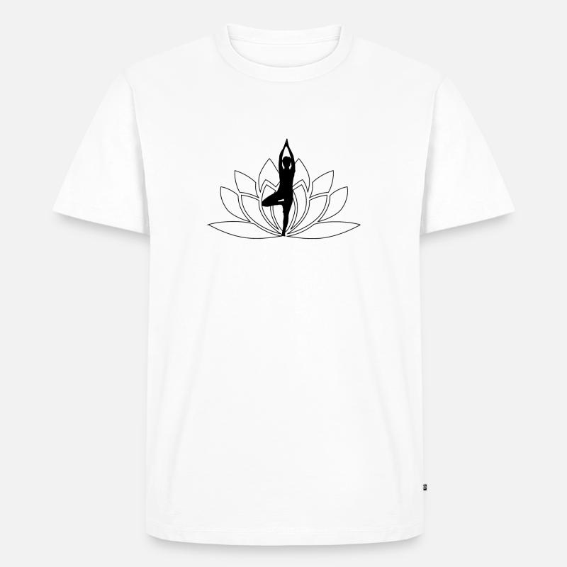 Namaste Lotus Blüte / Geschenk Idee - Männer Premium Bio T-Shirt - Weiß