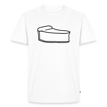 cake kaesekuchen schnittchen plate delicious hunge - Men's Premium Organic T-Shirt - white - Front - Nico (187cm)