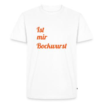 Ist mir Bockwurst - Männer Premium Bio T-Shirt - Weiß - Vorne - Nico (187cm)
