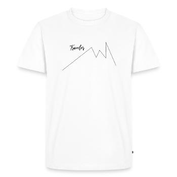 Traveler, Travel, Hiking, Vacation, Travel - Men's Premium Organic T-Shirt - white - Front - Nico (187cm)