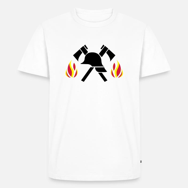 firefighter - Männer Premium Bio T-Shirt - Weiß