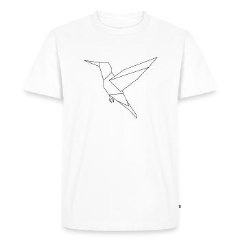 Oiseau géométrique abstrait triangle formes art - T-shirt Premium bio Homme - blanc - Devant - Nico (187cm)