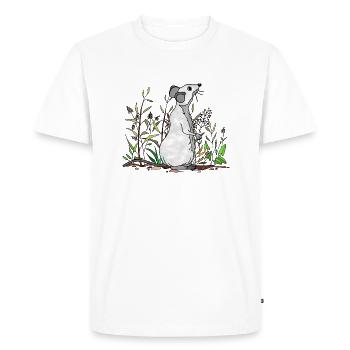 Souris - T-shirt Premium bio Homme - blanc - Devant - Nico (187cm)