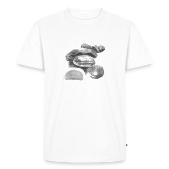 pierres - T-shirt Premium bio Homme - blanc - Devant - Nico (187cm)