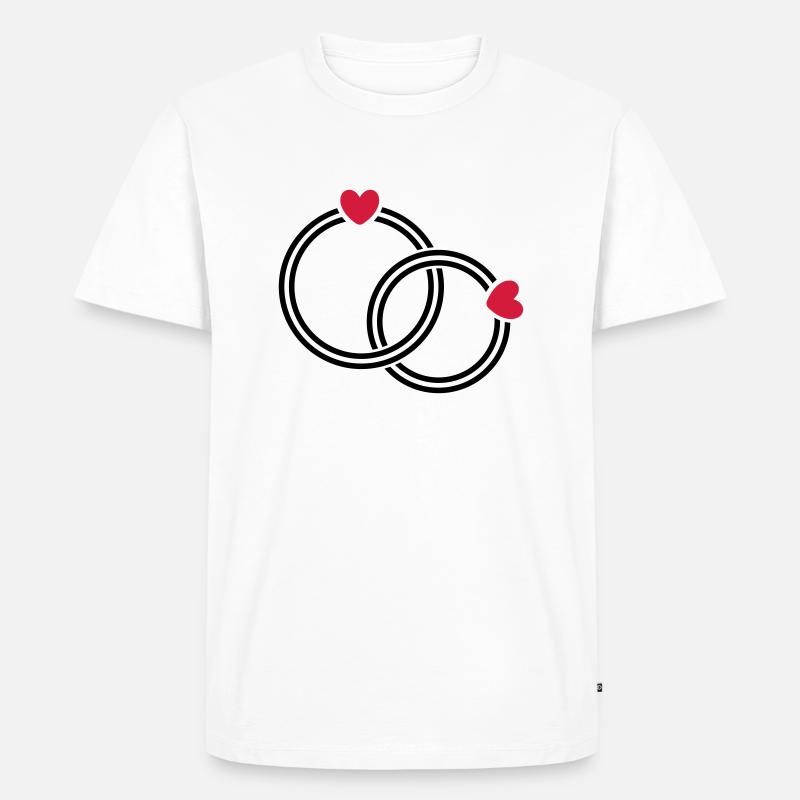 Eheringe - Männer Premium Bio T-Shirt - Weiß