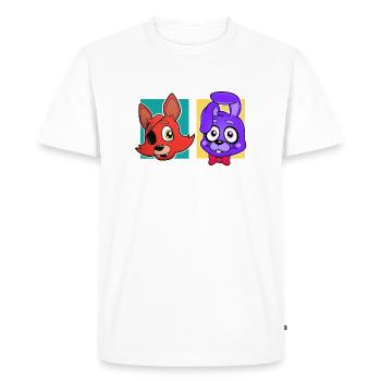 FNAF Foxy Fox and Rabbit - Personnages de jeu mignons - T-shirt Premium bio Homme - blanc - Devant - Nico (187cm)