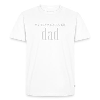 Fête des pères / Papa / Père / Bestseller - T-shirt Premium bio Homme - blanc - Devant - Nico (187cm)