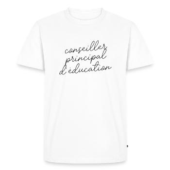 Conseiller principal d'éducation - T-shirt Premium bio Homme - blanc - Devant - Nico (187cm)