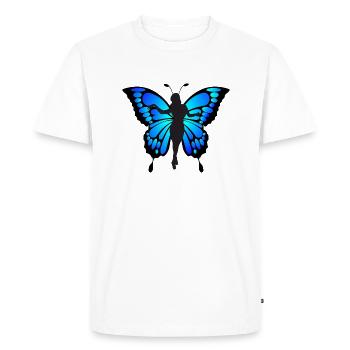 Blue Butterfly - Men's Premium Organic T-Shirt - white - Front - Nico (187cm)