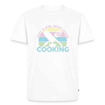 Just A Girl Who Loves Cooking Sous Gourmet Chef Co - Men's Premium Organic T-Shirt - white - Front - Nico (187cm)
