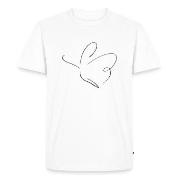 Butterfly Line Art - Minimaliste - T-shirt Premium bio Homme - blanc - Devant - Nico (187cm)